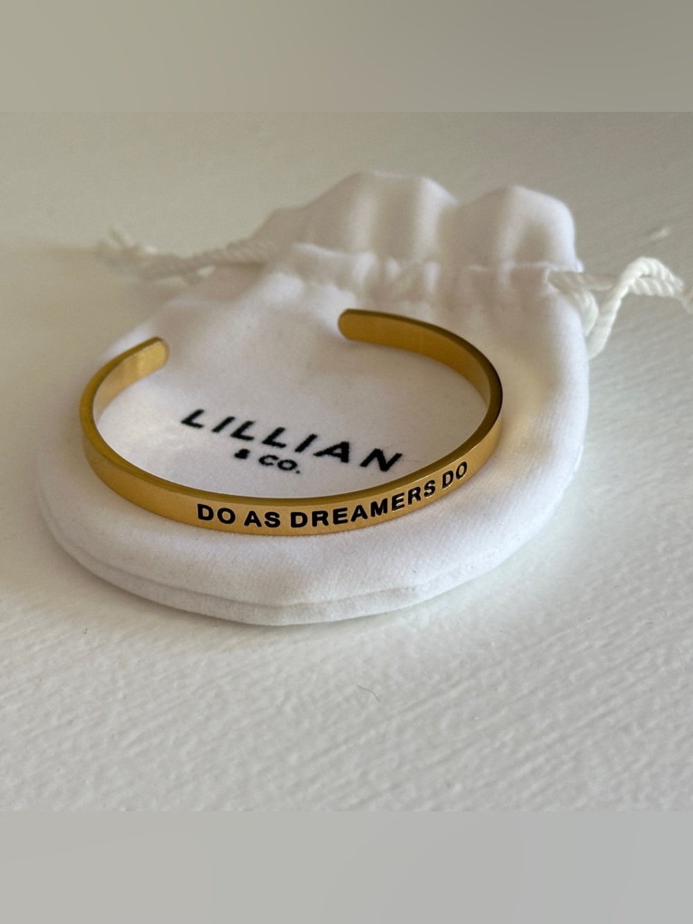 Lillian & Co. Gold Cuff Bracelet - "Do As Dreamers Do"